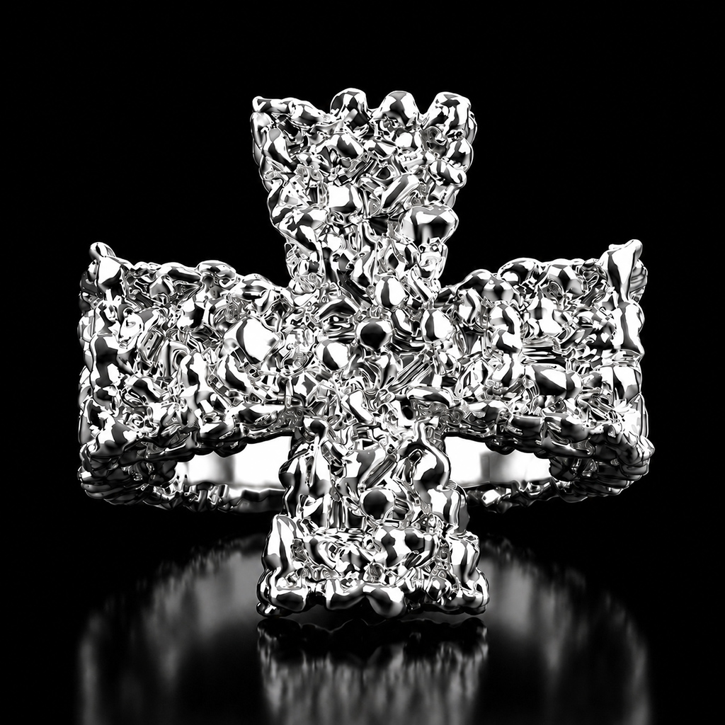 Cross Nugget Ring