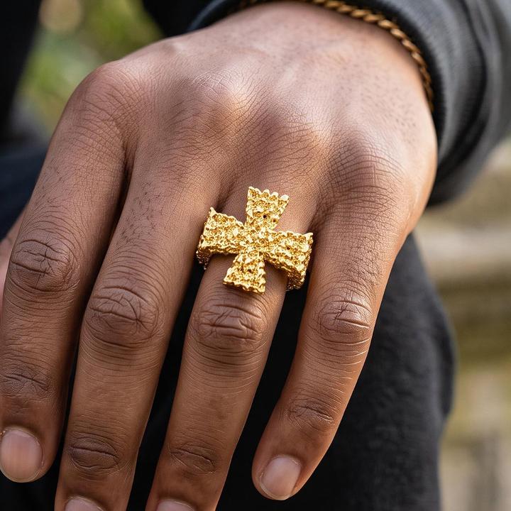 Cross Nugget Ring