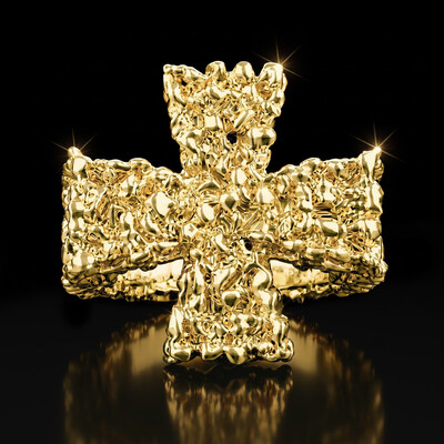 Cross Nugget Ring