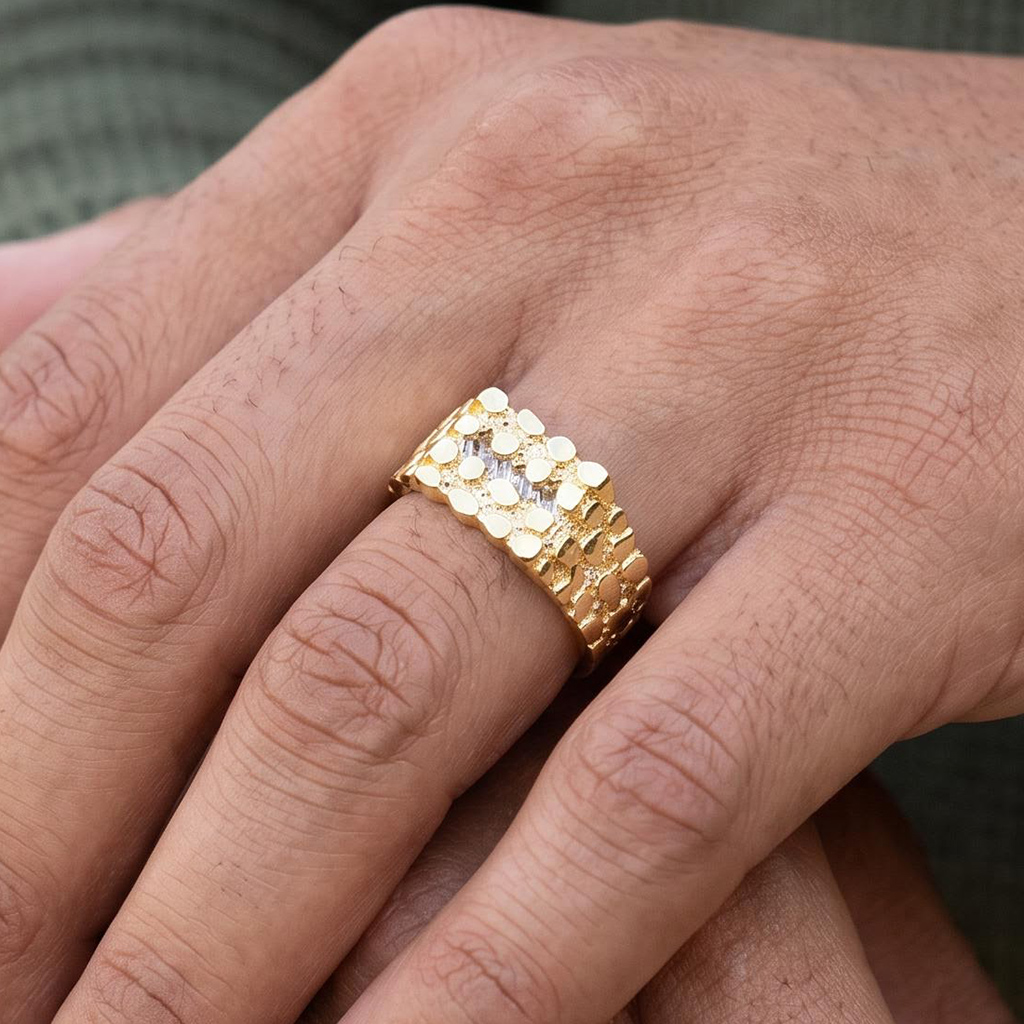 925 Silver & VVS1 Moissanite Baguette Cut Nugget Ring 925 Silver & VVS1 Moissanite Baguette Cut Nugget Ring