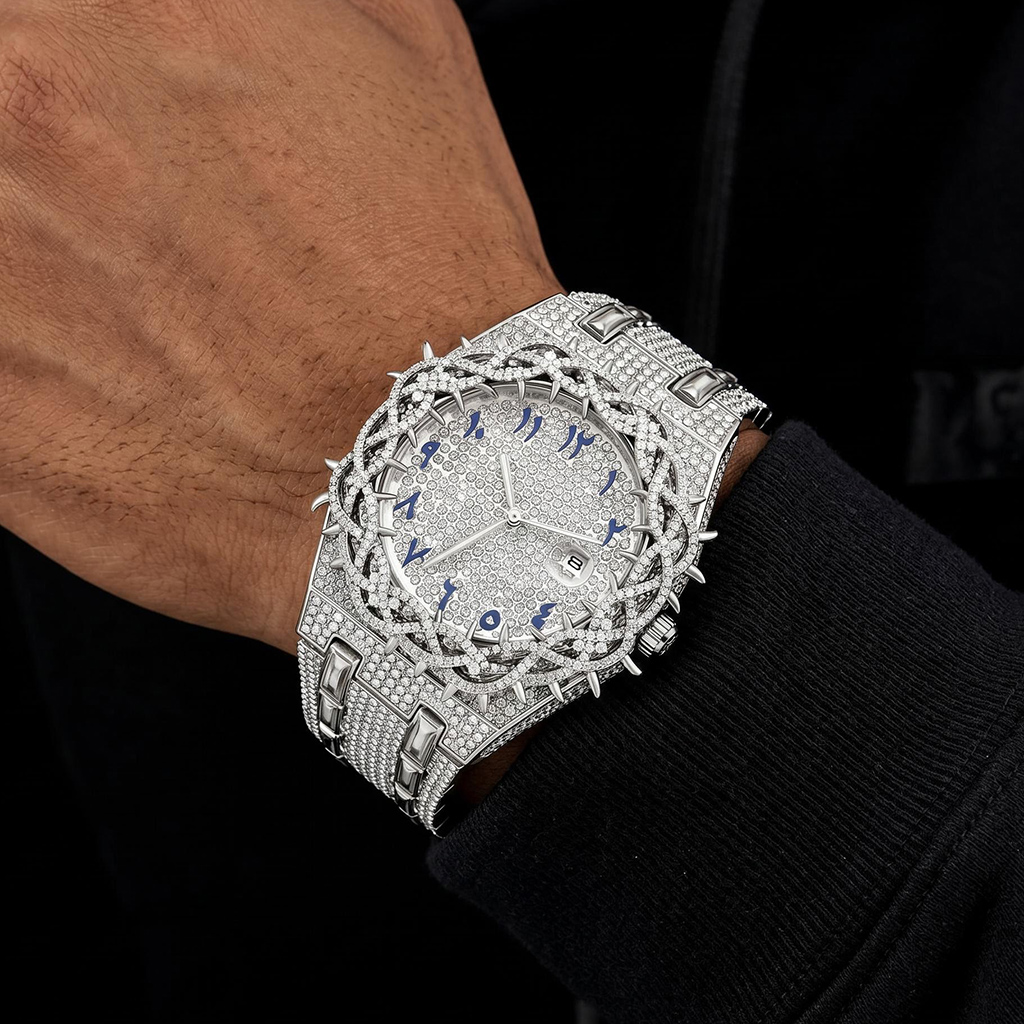 Iced Thorn Watch in White Gold Iced Thorn Watch in White Gold