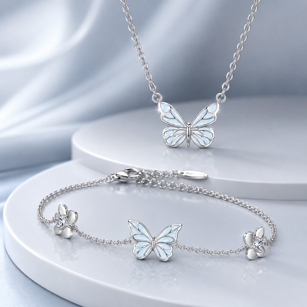 Blue Butterfly Glow S925 Silver Bracelet Blue Butterfly Glow S925 Silver Bracelet