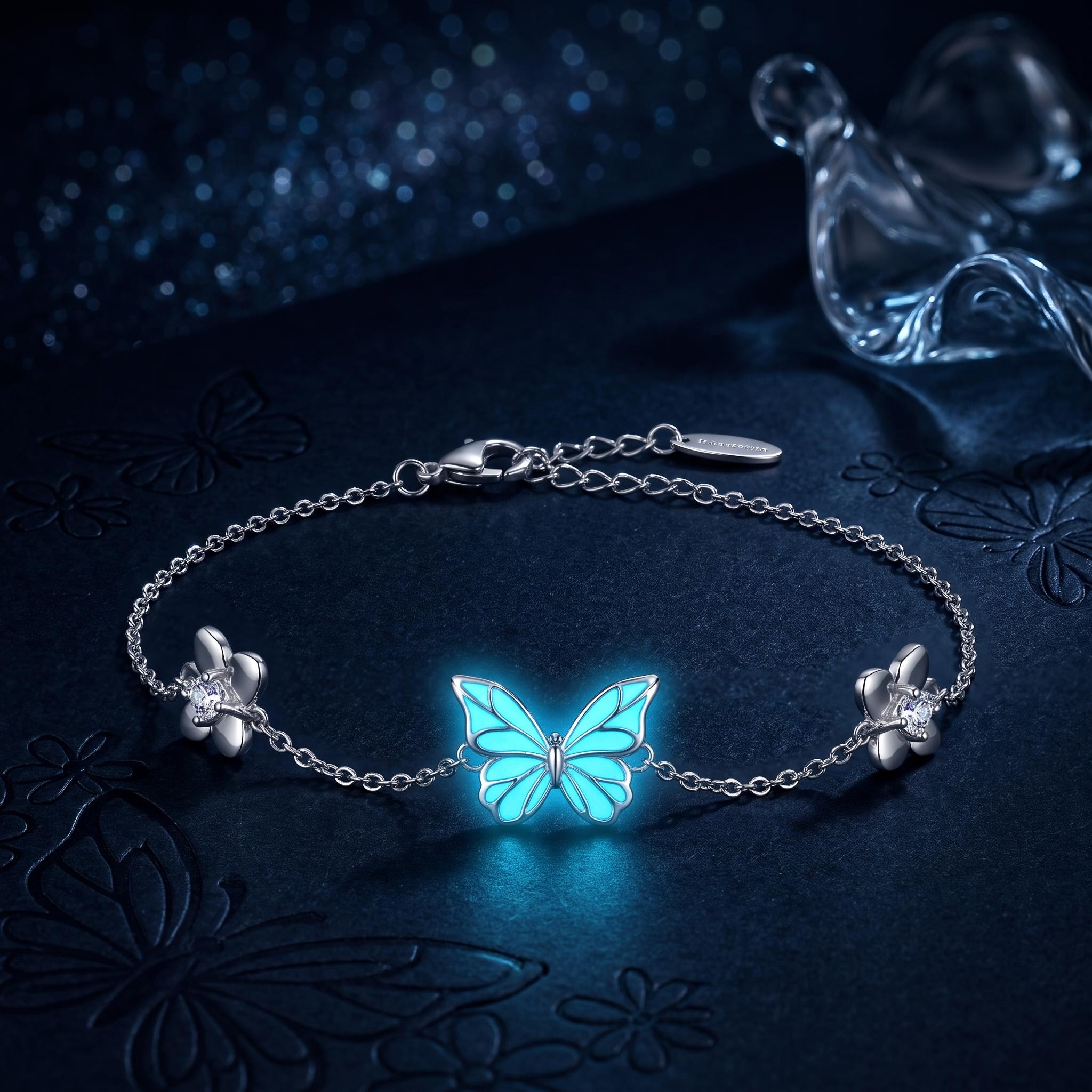Blue Butterfly Glow S925 Silver Bracelet Blue Butterfly Glow S925 Silver Bracelet