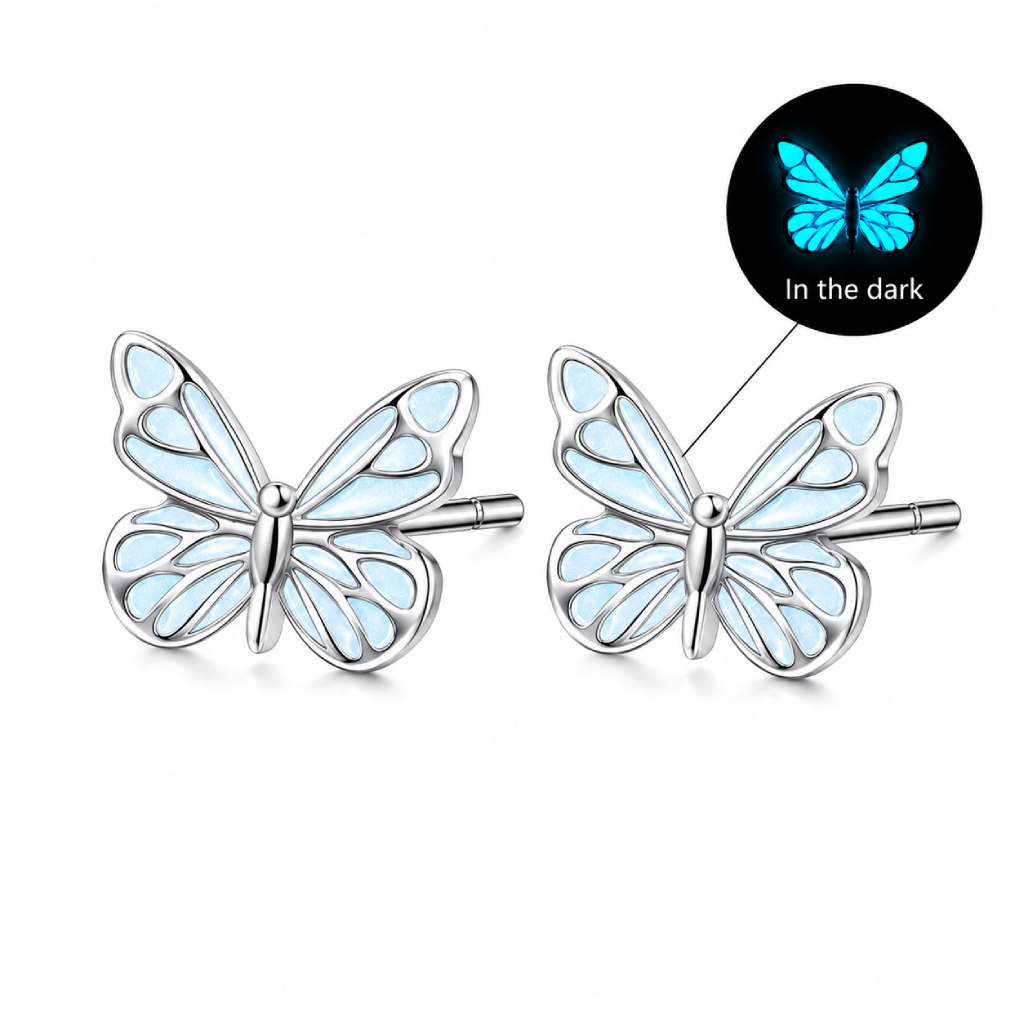 Blue Butterfly Glow S925 Silver Bundle Set -4Pcs Blue Butterfly Glow S925 Silver Bundle Set -4Pcs