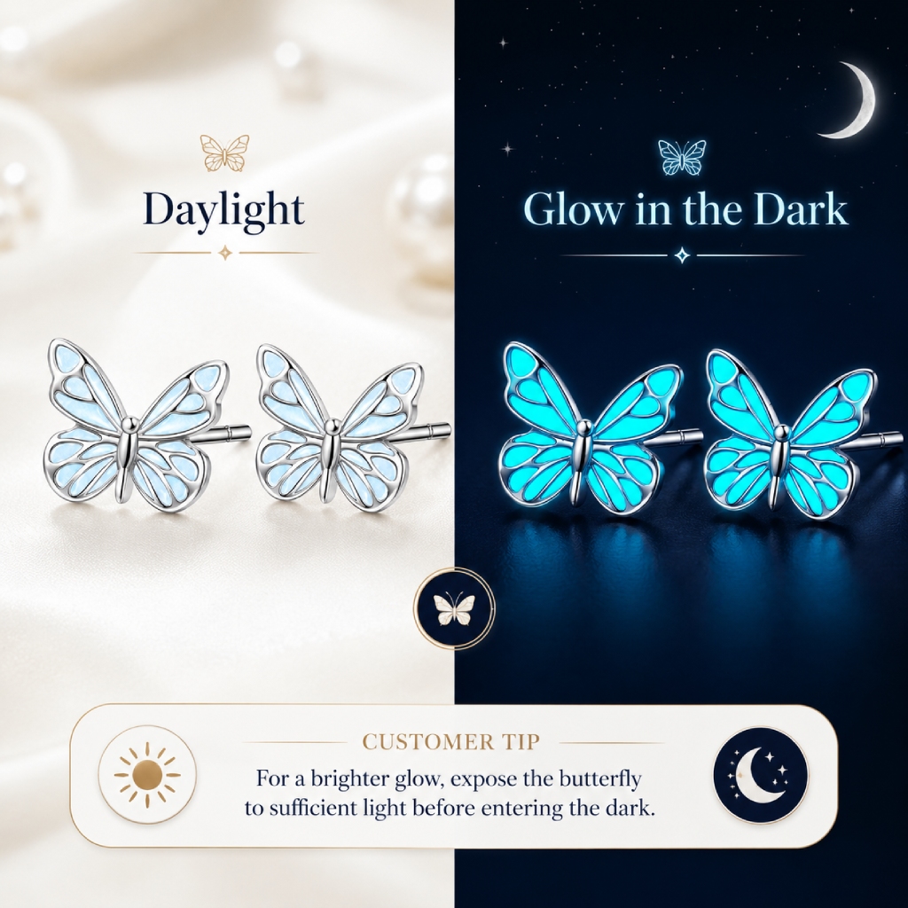 Blue Butterfly Glow S925 Silver Bundle Set -4Pcs Blue Butterfly Glow S925 Silver Bundle Set -4Pcs