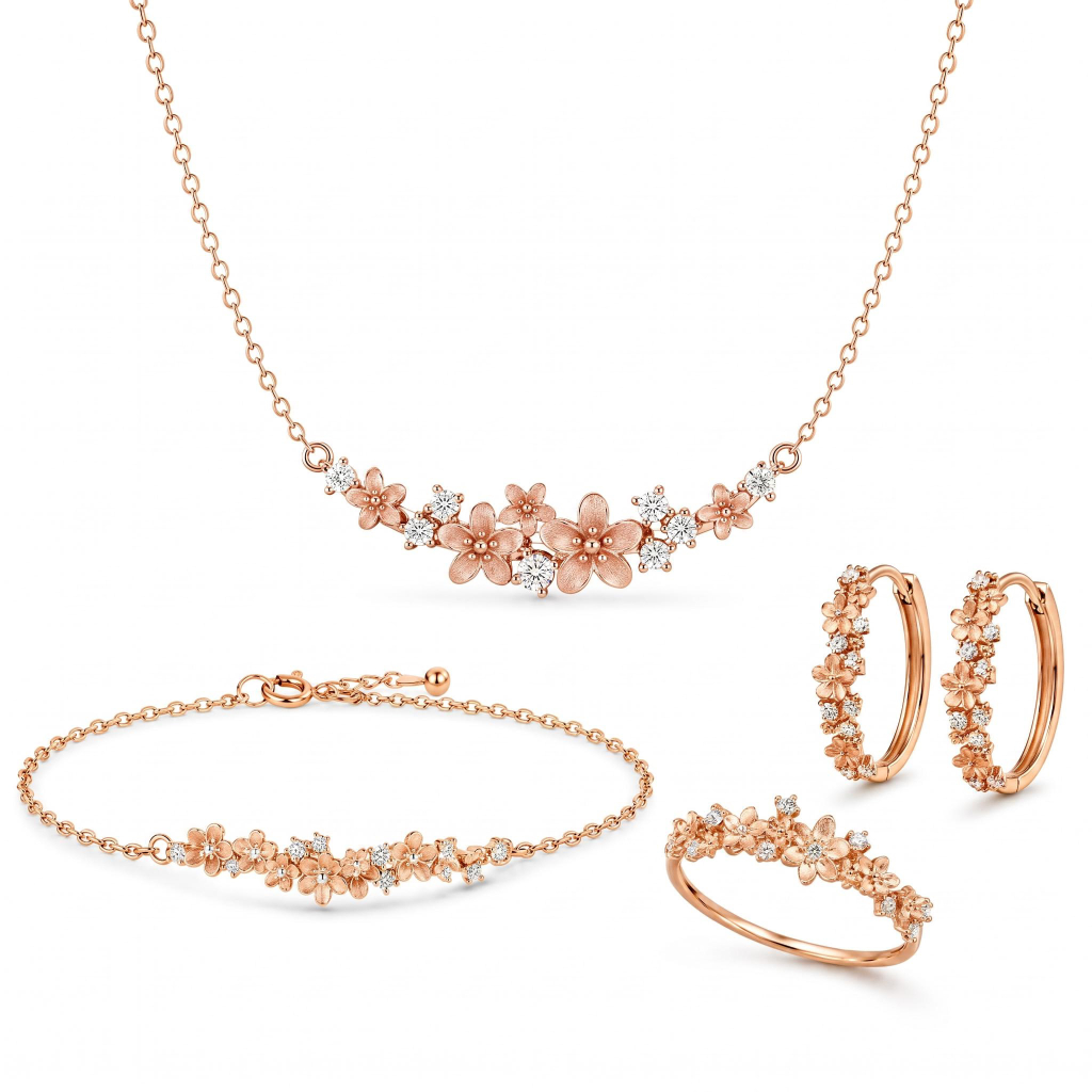 Nature-inspired Flower Cluster Sandblasted Jewelry Set - 4pcs Nature-inspired Flower Cluster Sandblasted Jewelry Set - 4pcs