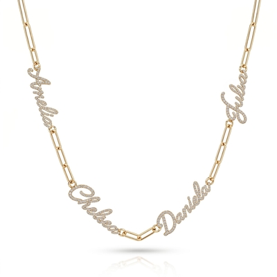 Personalized Custom Multi Name Paperclip Chain