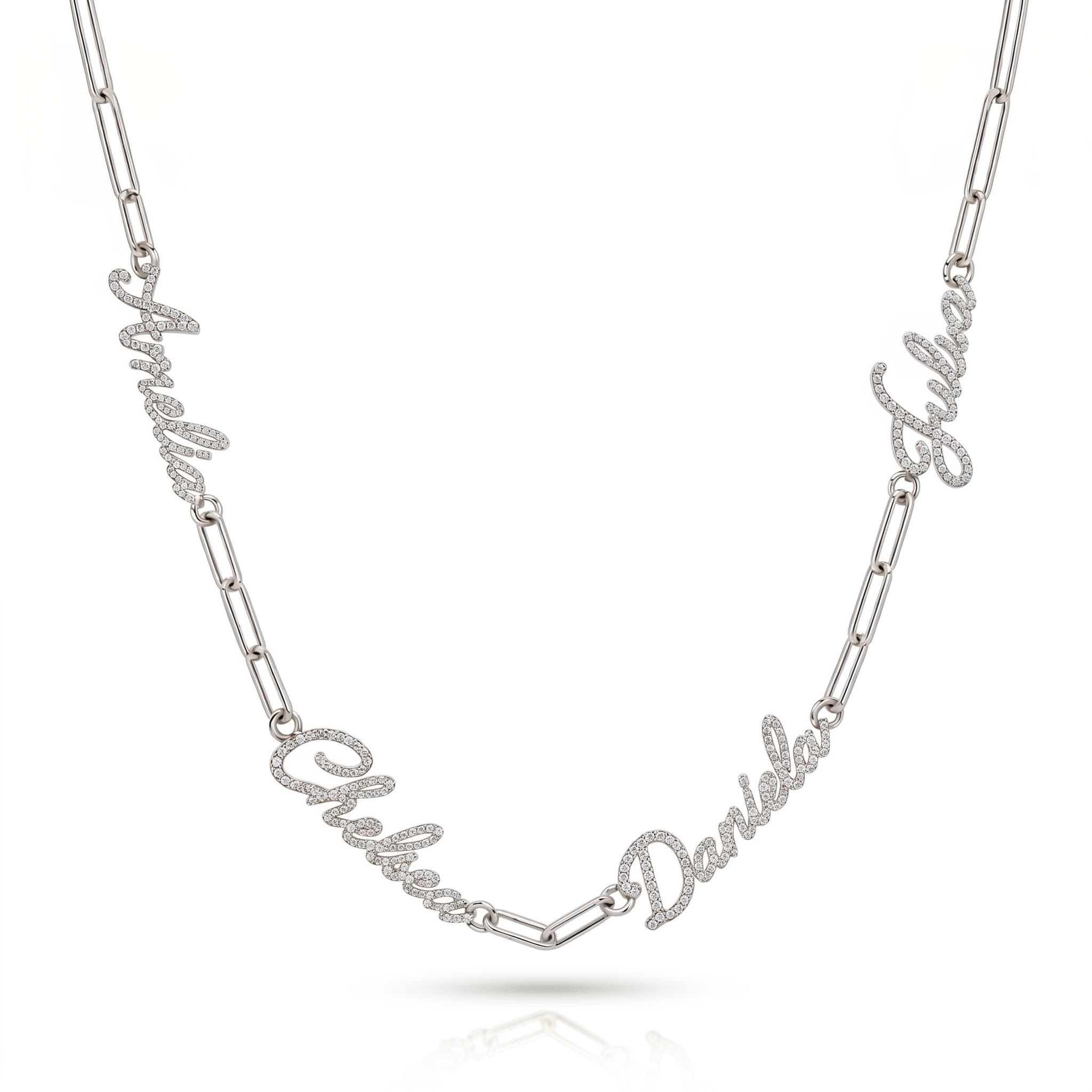 Personalized Custom Multi Name Paperclip Chain Personalized Custom Multi Name Paperclip Chain
