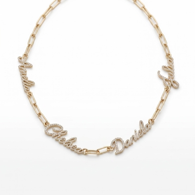 Personalized Custom Multi Name Paperclip Chain