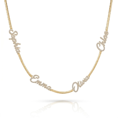 Personalized Custom Multi Name Snake Chain
