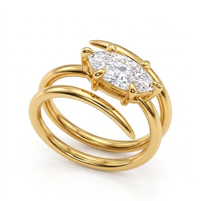 2 ct.tw. Marquise Cut Triple Spiral Fashion Ring