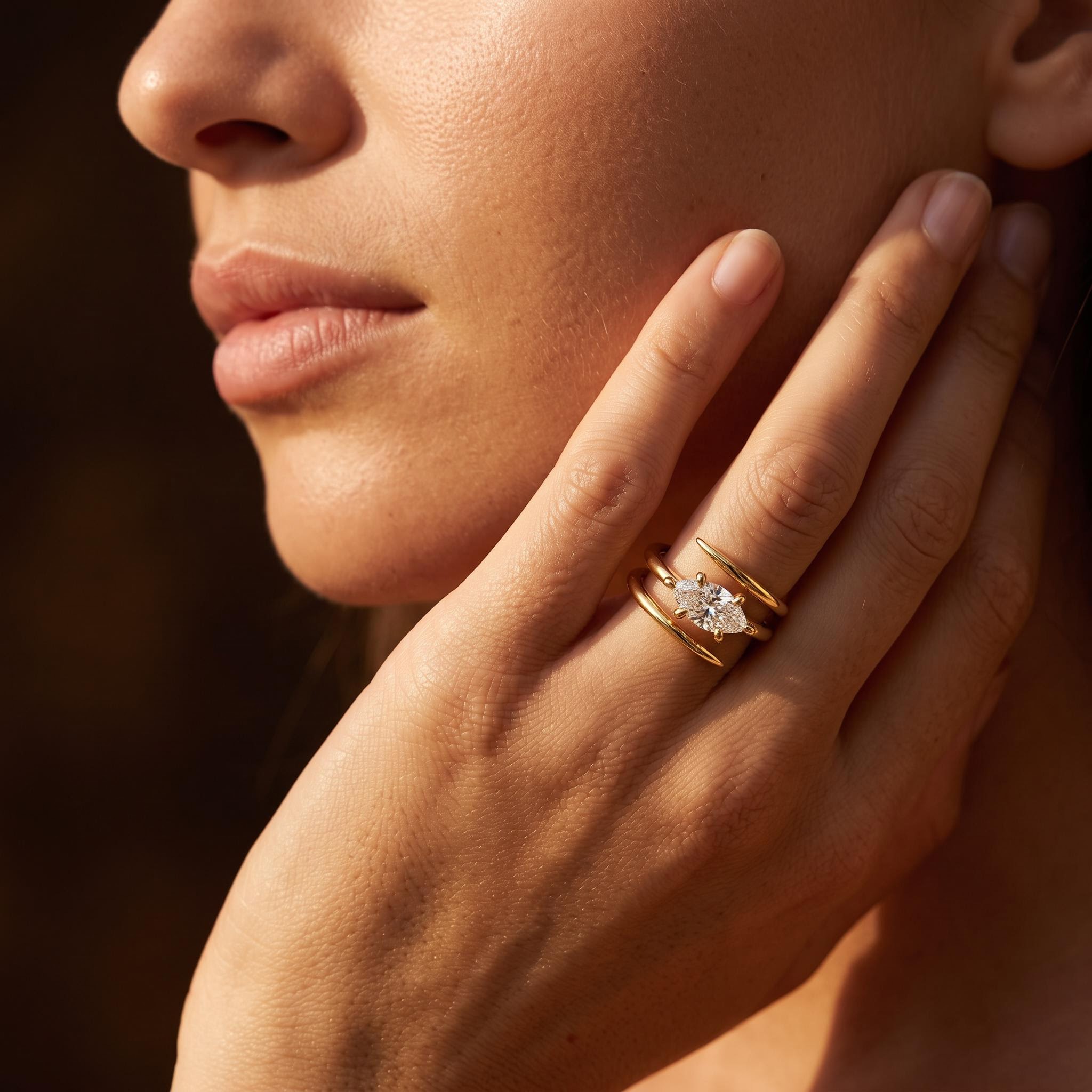 2 ct.tw. Marquise Cut Triple Spiral Fashion Ring 2 ct.tw. Marquise Cut Triple Spiral Fashion Ring