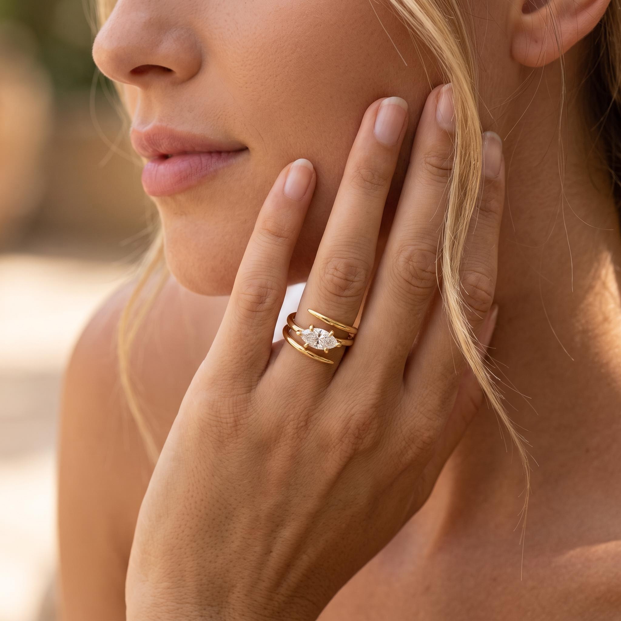 2 ct.tw. Marquise Cut Triple Spiral Fashion Ring 2 ct.tw. Marquise Cut Triple Spiral Fashion Ring