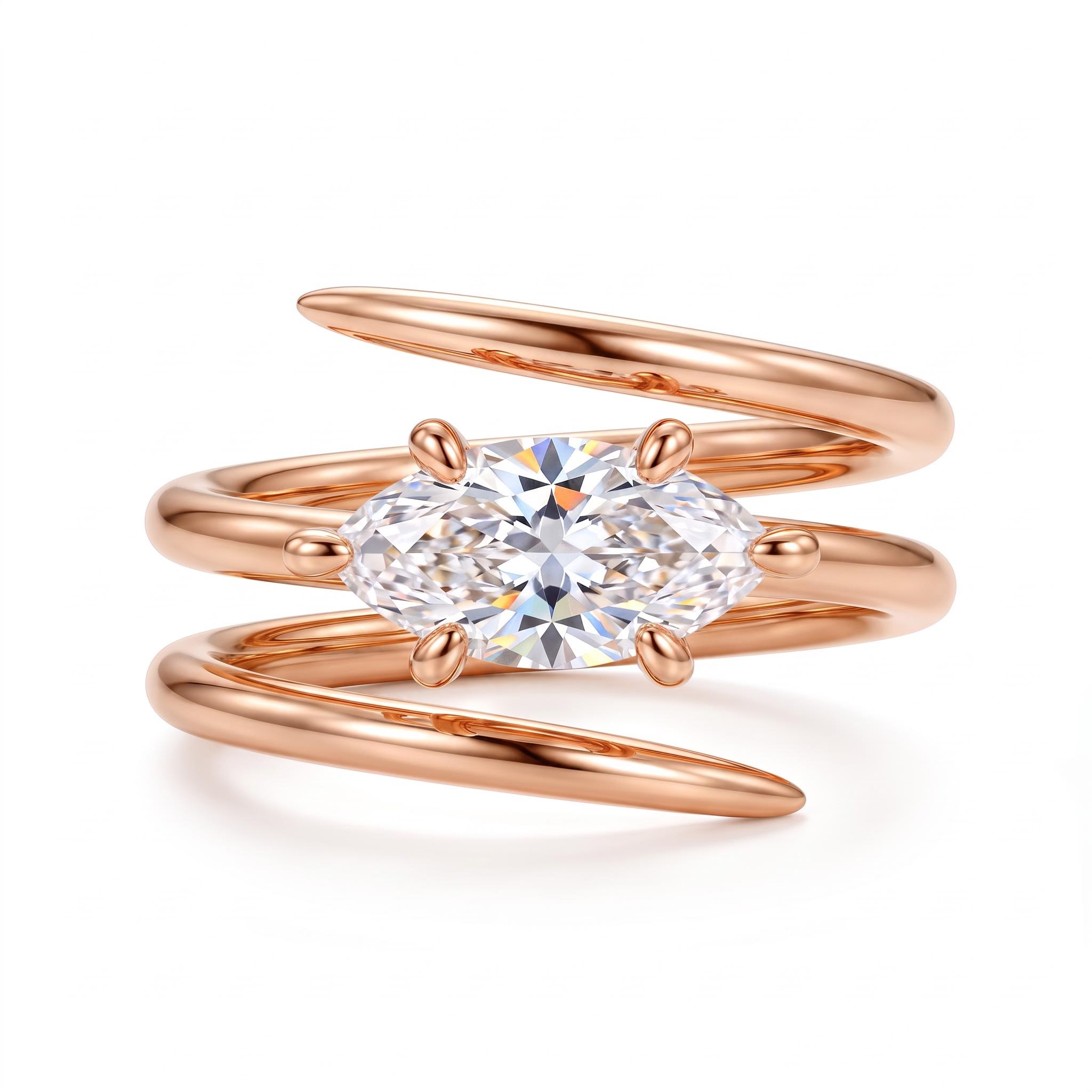 2 ct.tw. Marquise Cut Triple Spiral Fashion Ring 2 ct.tw. Marquise Cut Triple Spiral Fashion Ring