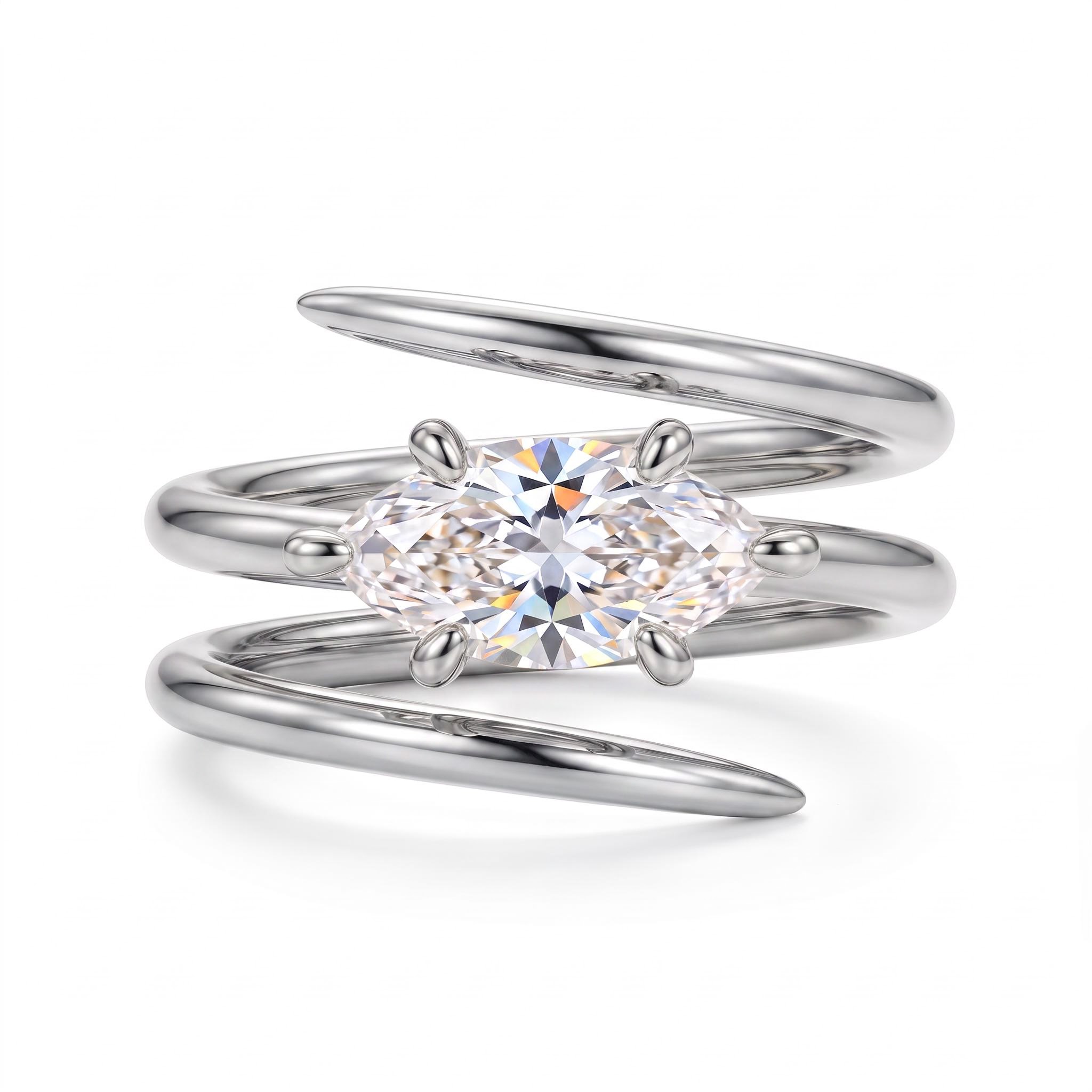 2 ct.tw. Marquise Cut Triple Spiral Fashion Ring 2 ct.tw. Marquise Cut Triple Spiral Fashion Ring