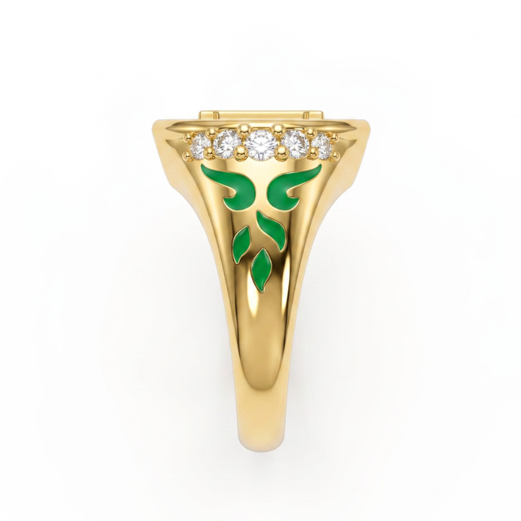 1.1ct.tw. Luminous Personalized Letter Inlaid Champagne Stone Ring