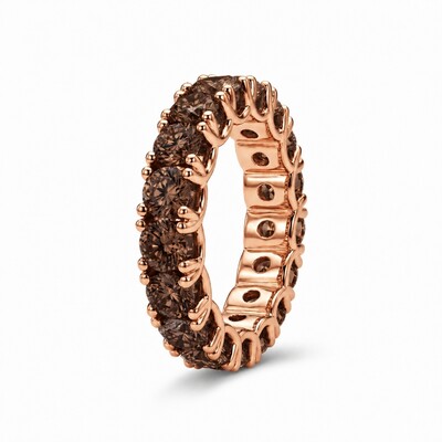 2.1 ct.tw. Round Coffee Chocolate Eternity Ring