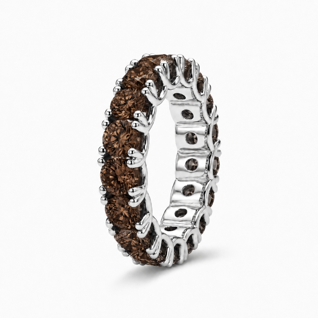 2.1 ct.tw. Round Coffee Chocolate Eternity Ring