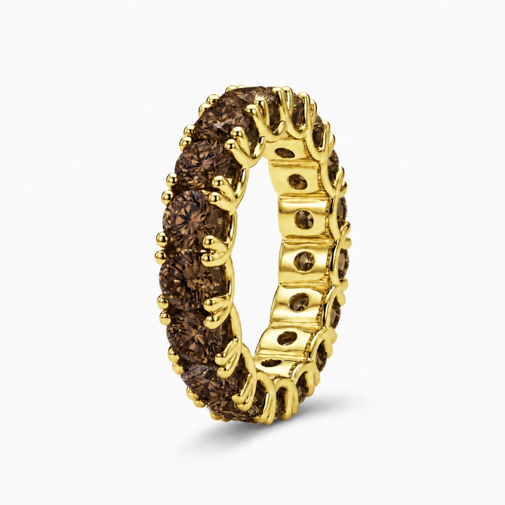 2.1 ct.tw. Round Coffee Chocolate Eternity Ring