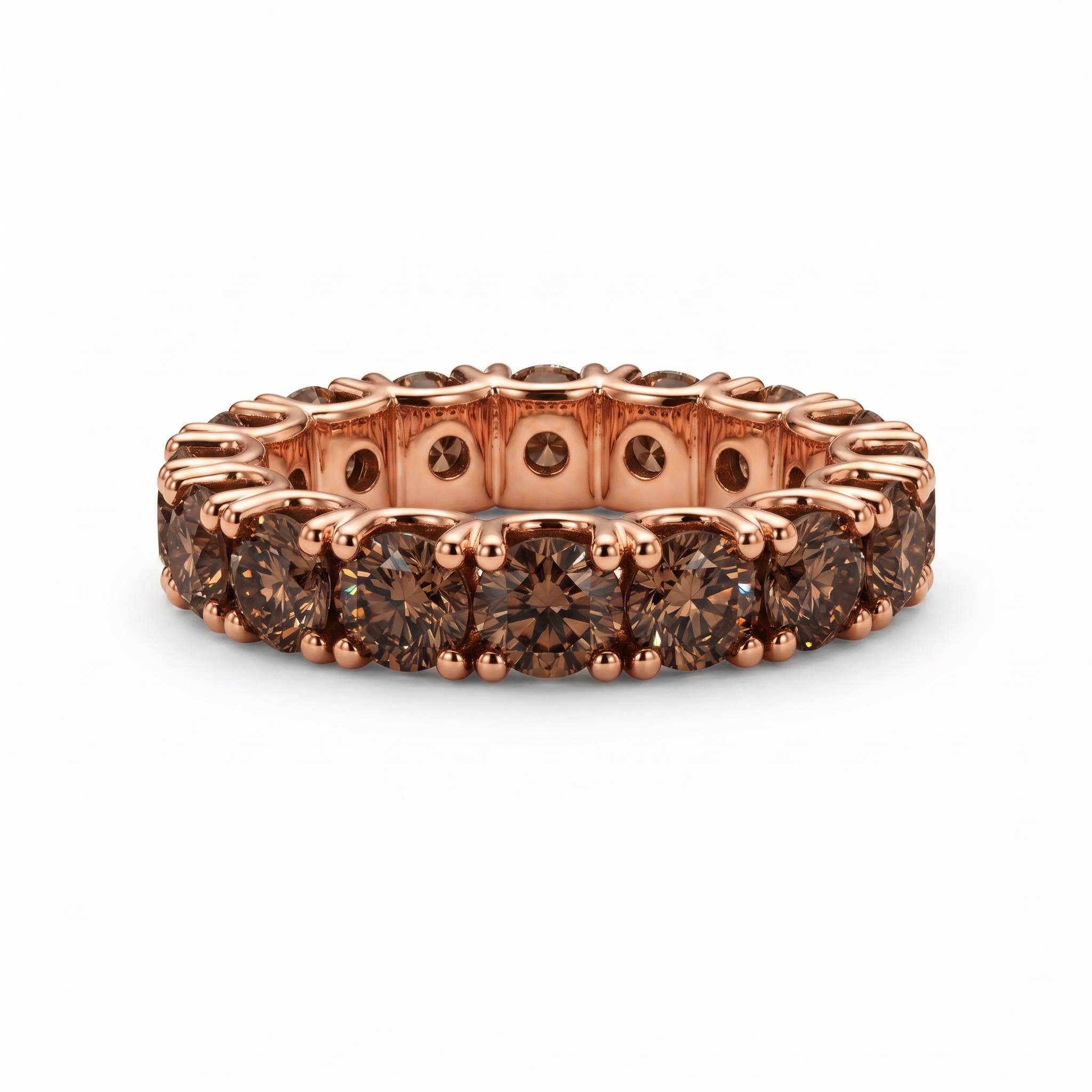 2.1 ct.tw. Round Coffee Chocolate Eternity Ring