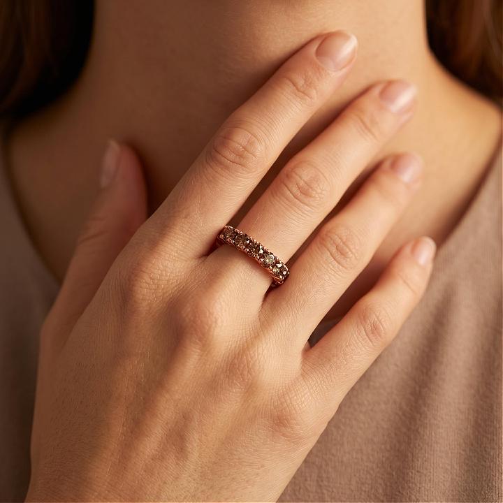 2.1 ct.tw. Round Coffee Chocolate Eternity Ring