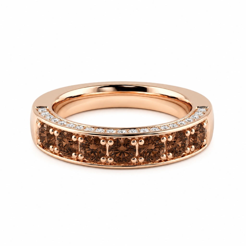 2.46 ct.tw. Round Coffee Chocolate Hidden Pavé Band Ring 2.46 ct.tw. Round Coffee Chocolate Hidden Pavé Band Ring