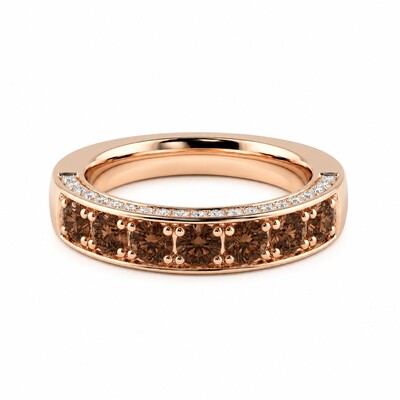 2.46 ct.tw. Round Coffee Chocolate Hidden Pavé Band Ring