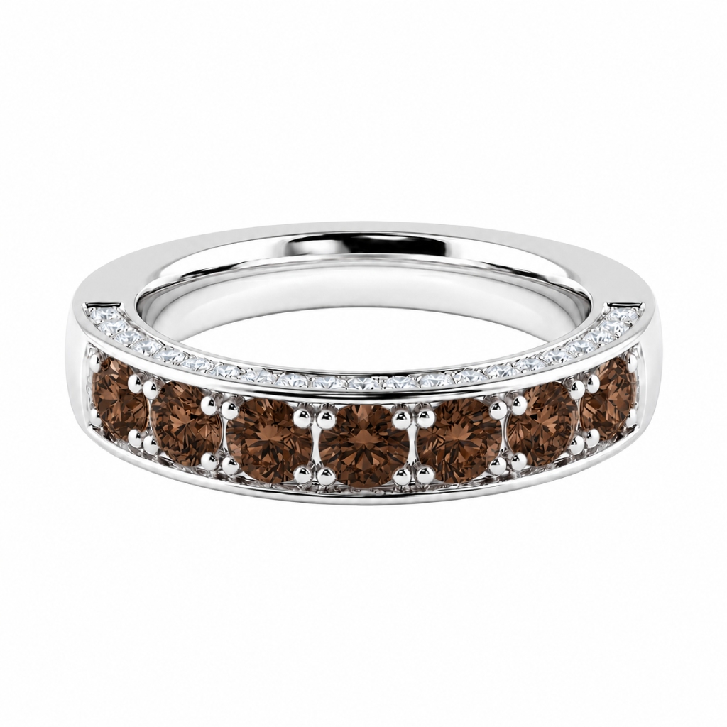 2.46 ct.tw. Round Coffee Chocolate Hidden Pavé Band Ring 2.46 ct.tw. Round Coffee Chocolate Hidden Pavé Band Ring
