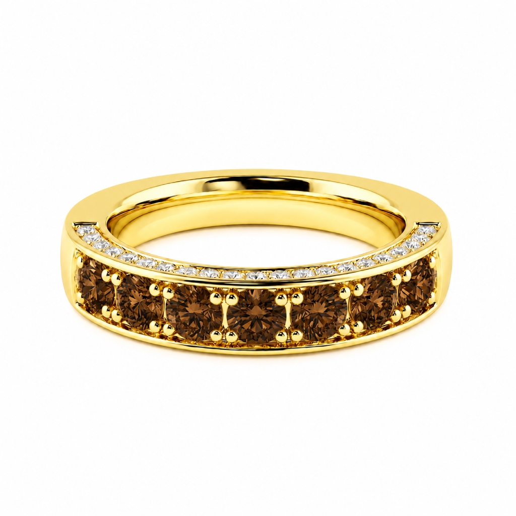 2.46 ct.tw. Round Coffee Chocolate Hidden Pavé Band Ring 2.46 ct.tw. Round Coffee Chocolate Hidden Pavé Band Ring