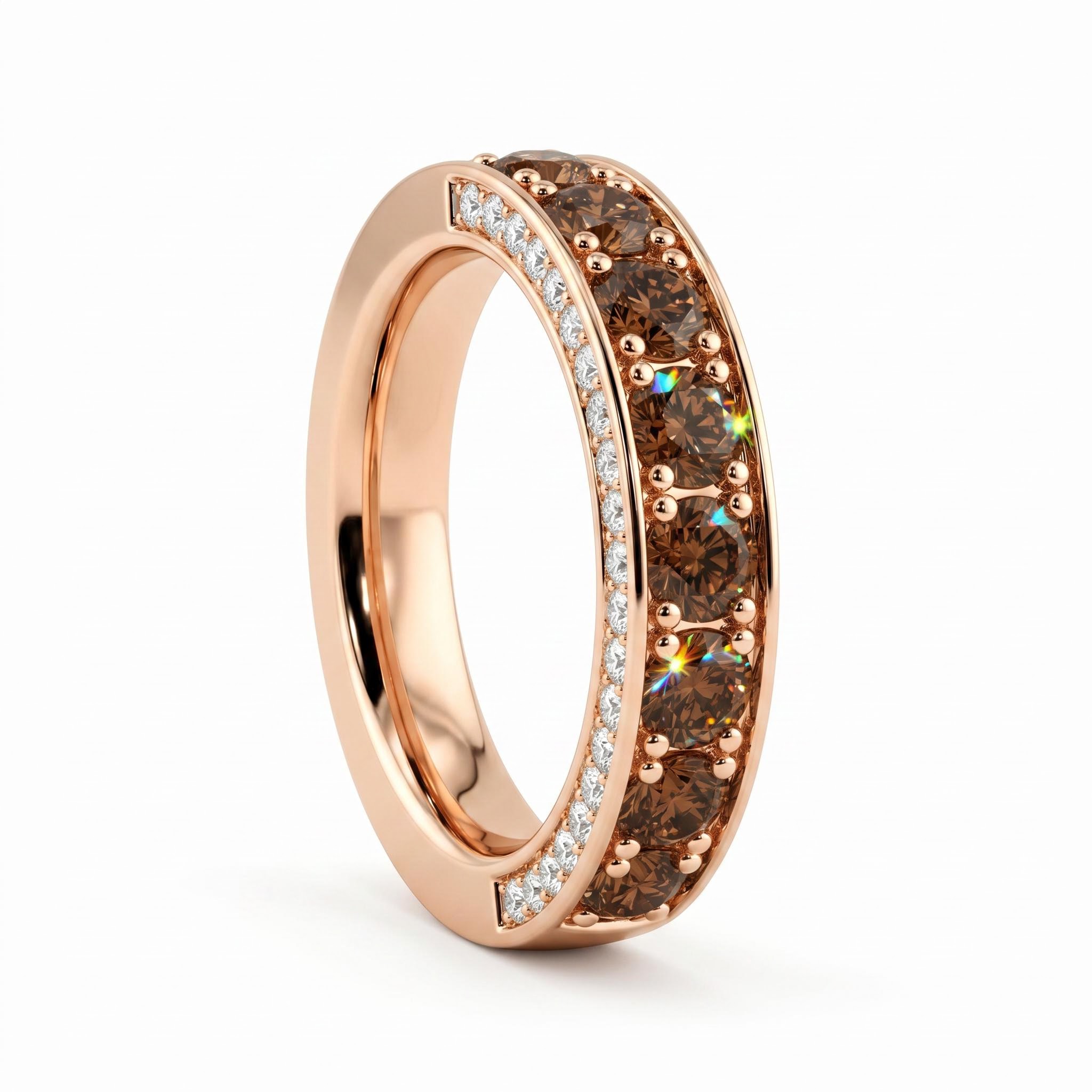 2.46 ct.tw. Round Coffee Chocolate Hidden Pavé Band Ring 2.46 ct.tw. Round Coffee Chocolate Hidden Pavé Band Ring