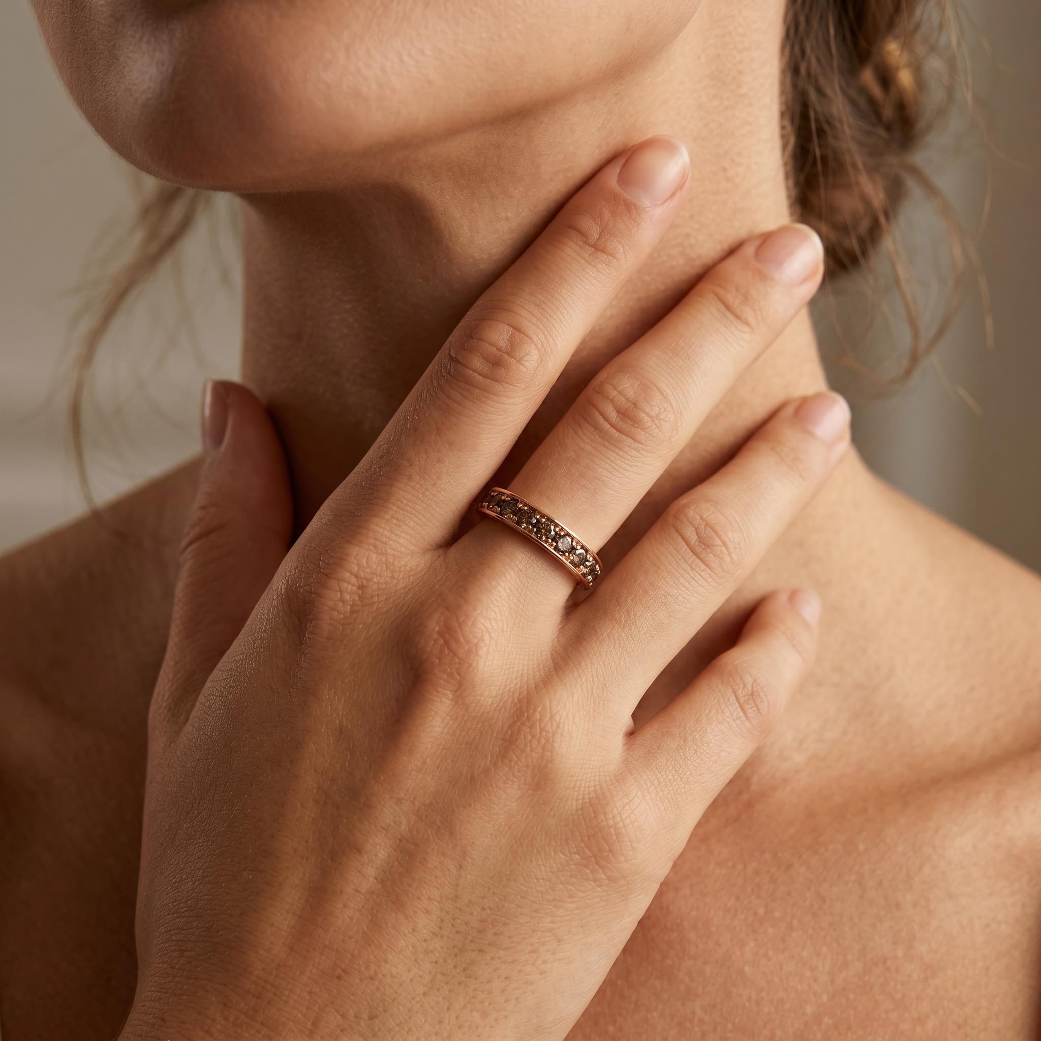2.46 ct.tw. Round Coffee Chocolate Hidden Pavé Band Ring 2.46 ct.tw. Round Coffee Chocolate Hidden Pavé Band Ring