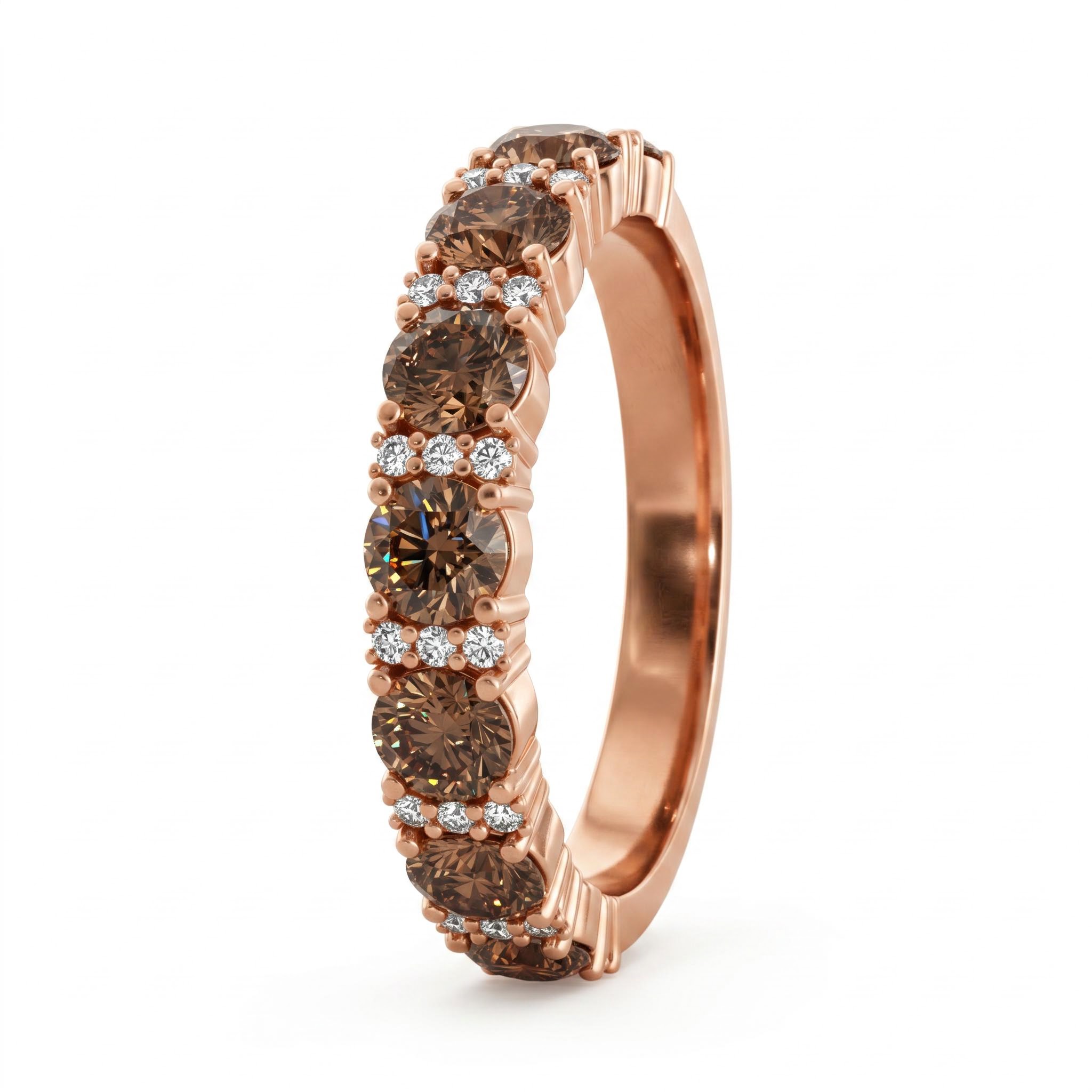 1.91 ct.tw. Alternating Round Coffee Chocolate Stone Ring 1.91 ct.tw. Alternating Round Coffee Chocolate Stone Ring