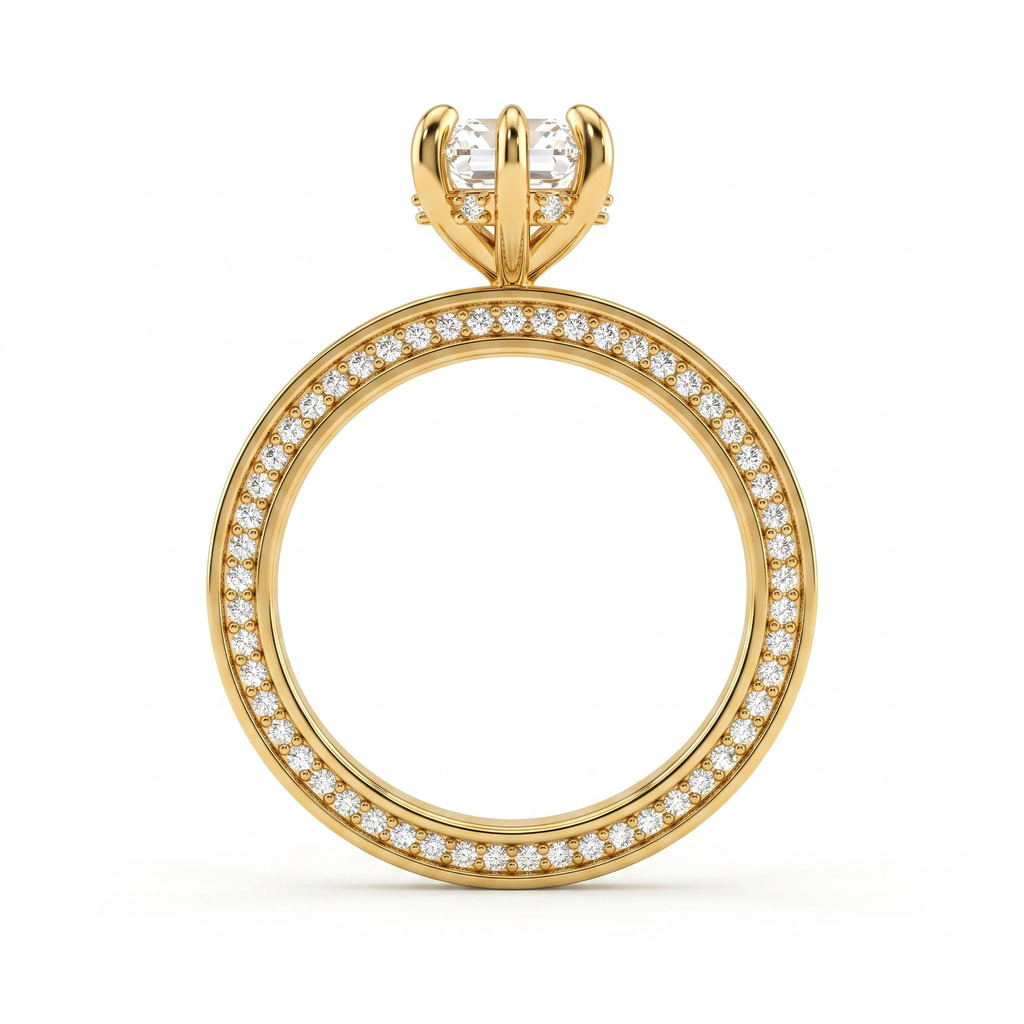 3.6 ct.tw. Double-sided Engravable Marquise Center Stone Full Eternity Diamond Ring 3.6 ct.tw. Double-sided Engravable Marquise Center Stone Full Eternity Diamond Ring