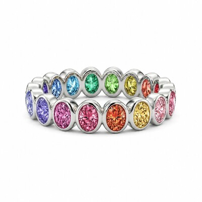 5.2ct.tw. Rainbow Oval Cut Eternity Band