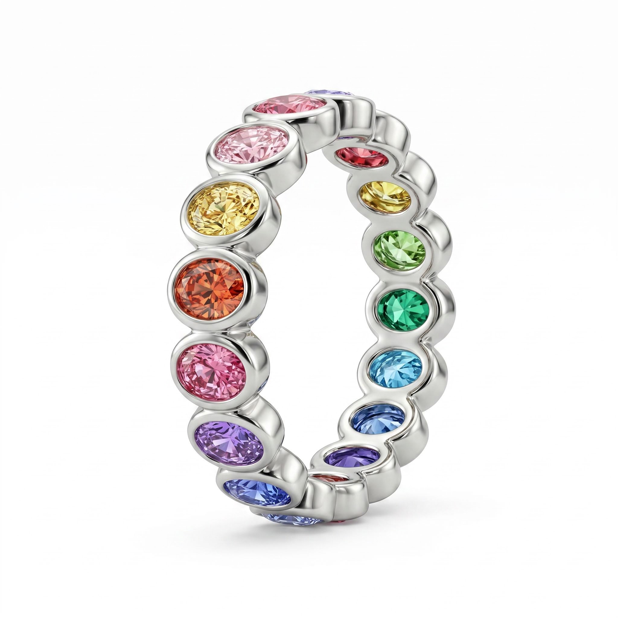 5.2ct.tw. Rainbow Oval Cut Eternity Band 5.2ct.tw. Rainbow Oval Cut Eternity Band