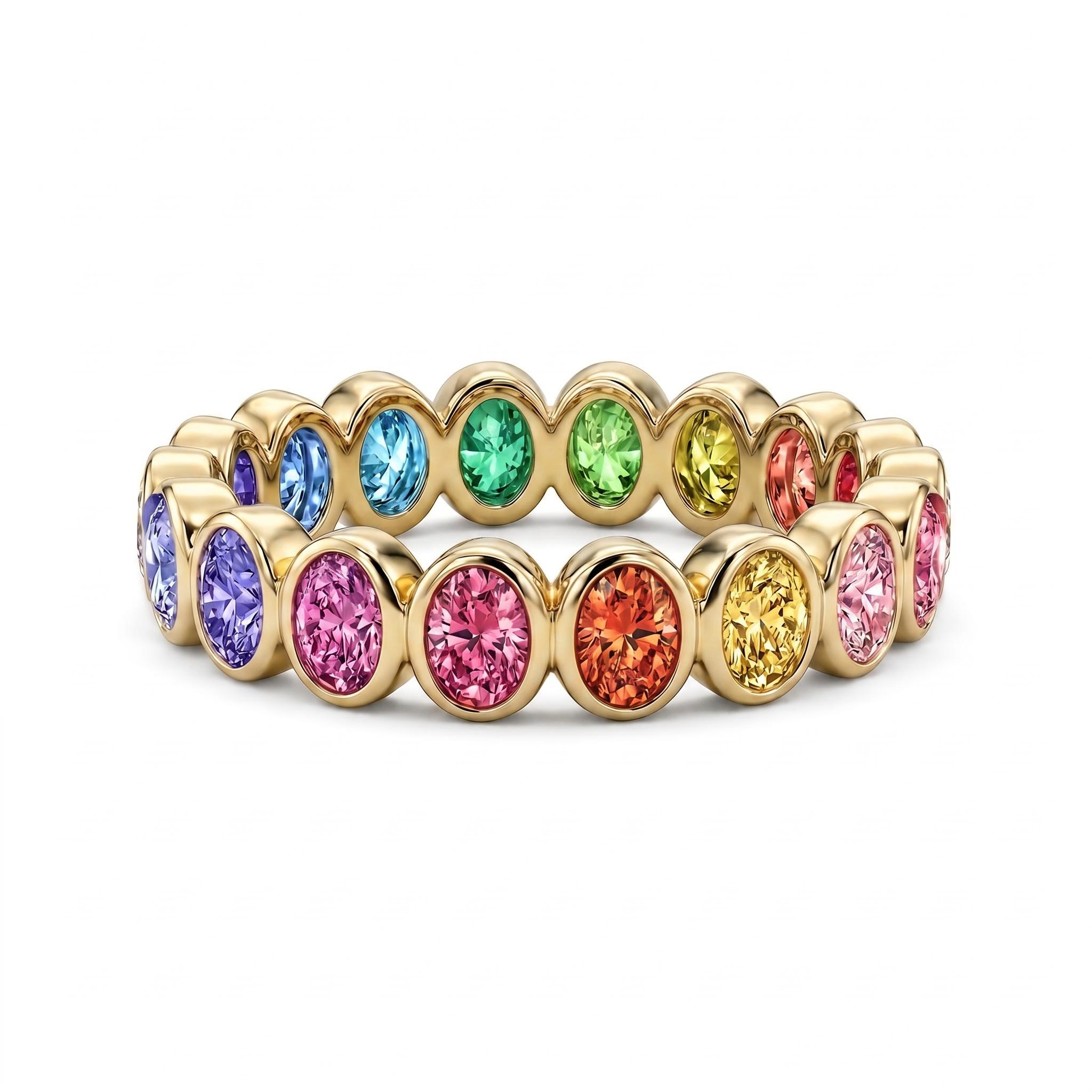 5.2ct.tw. Rainbow Oval Cut Eternity Band 5.2ct.tw. Rainbow Oval Cut Eternity Band