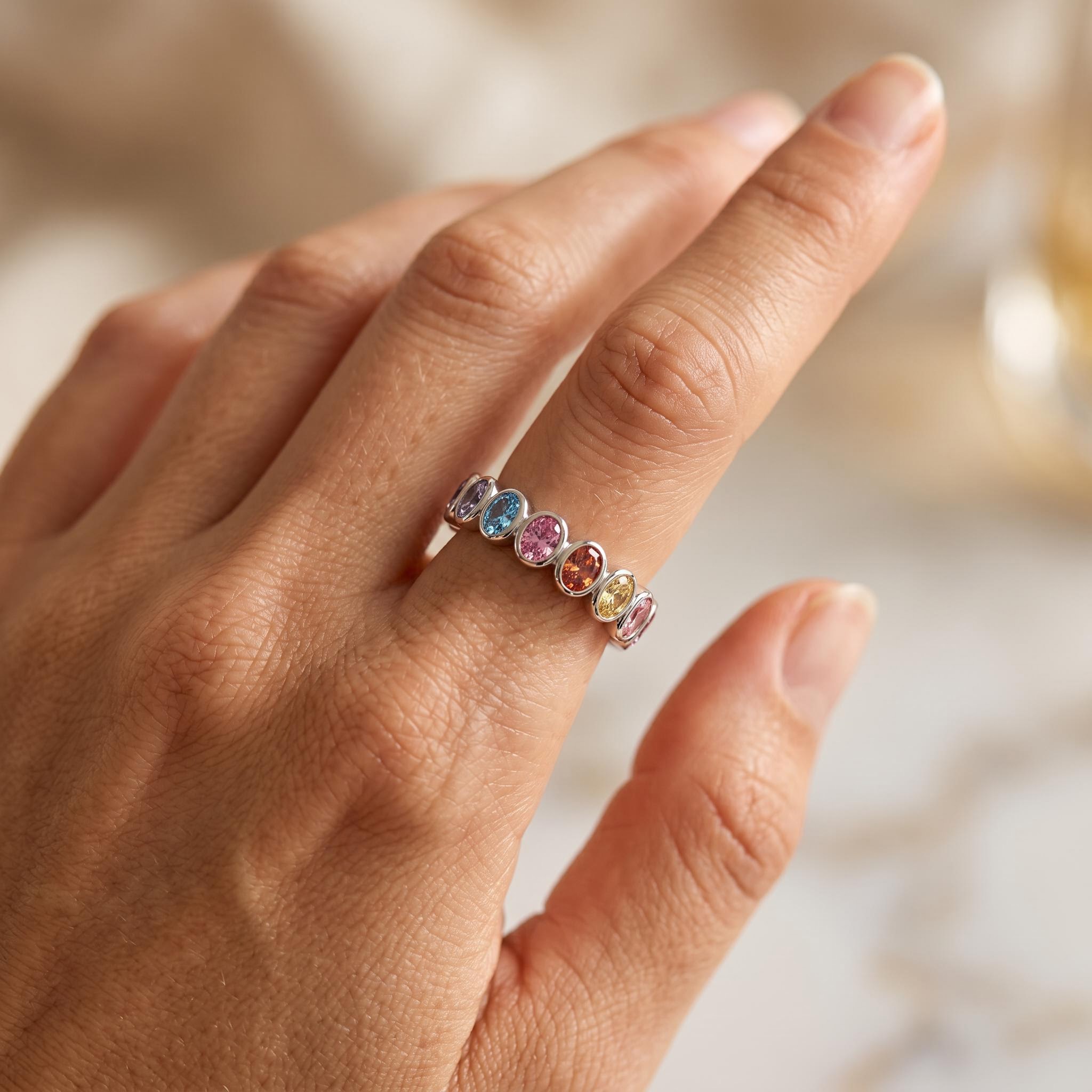 5.2ct.tw. Rainbow Oval Cut Eternity Band 5.2ct.tw. Rainbow Oval Cut Eternity Band