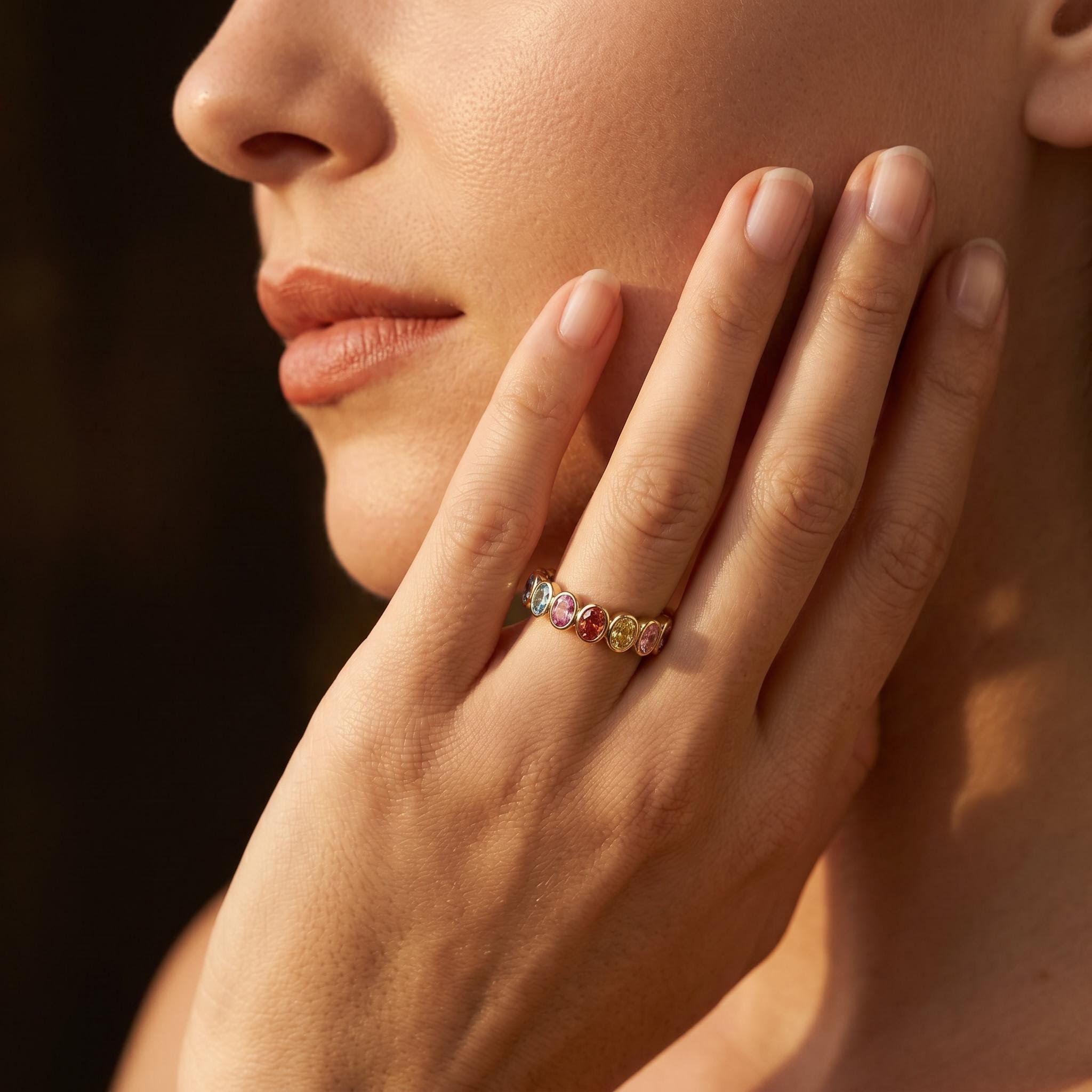 5.2ct.tw. Rainbow Oval Cut Eternity Band 5.2ct.tw. Rainbow Oval Cut Eternity Band