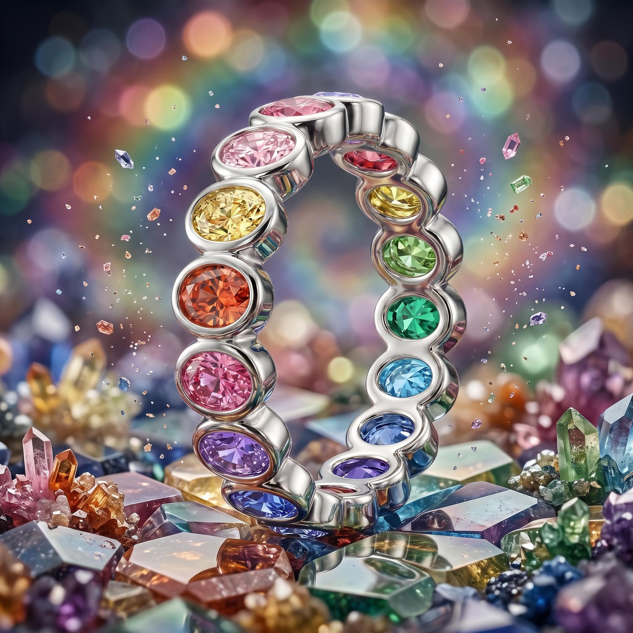 5.2ct.tw. Rainbow Oval Cut Eternity Band 5.2ct.tw. Rainbow Oval Cut Eternity Band