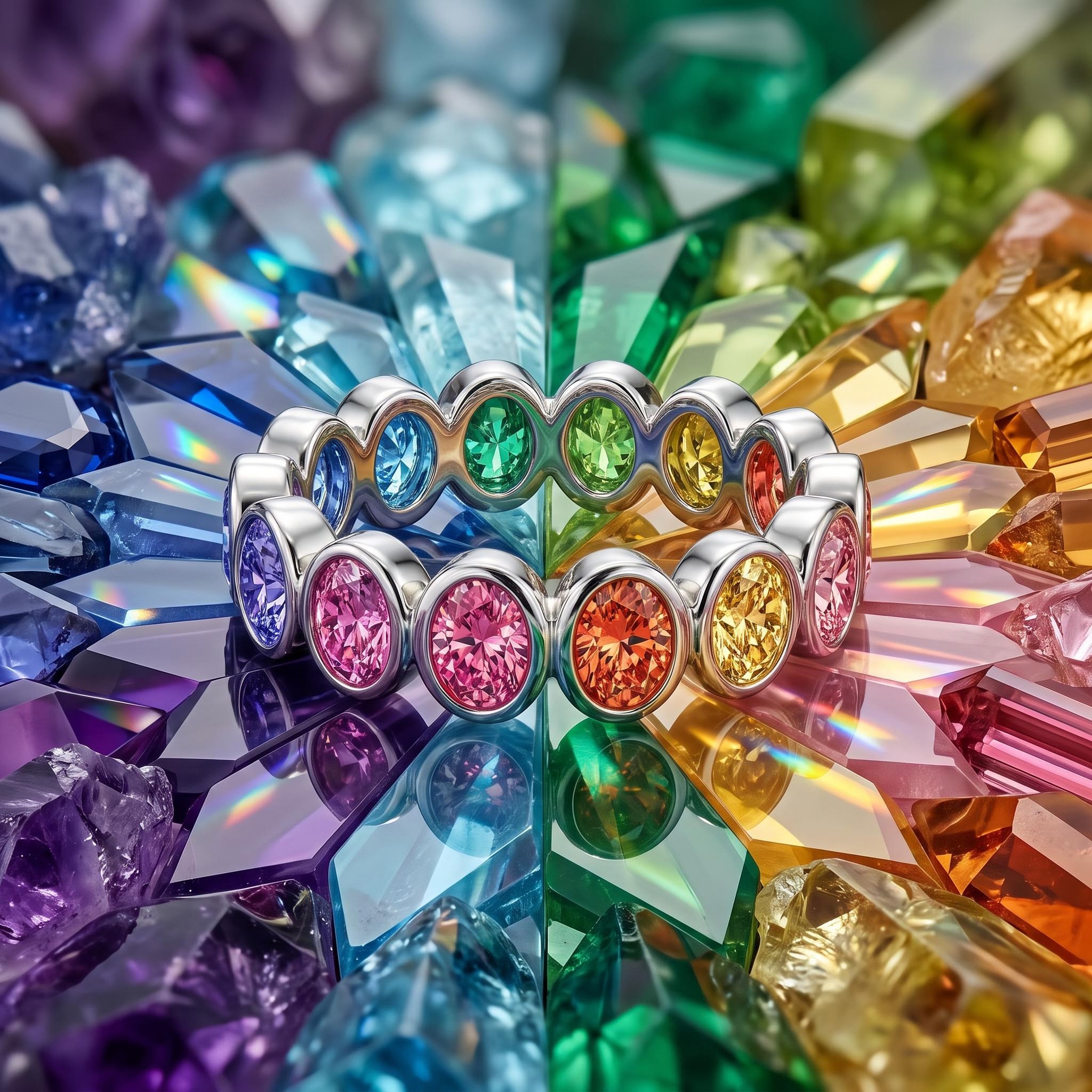 5.2ct.tw. Rainbow Oval Cut Eternity Band 5.2ct.tw. Rainbow Oval Cut Eternity Band