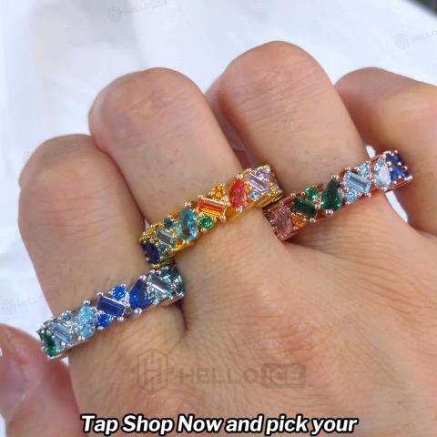 3.33ct.tw. Rainbow Mixed Shape Stone Wedding Band 3.33ct.tw. Rainbow Mixed Shape Stone Wedding Band