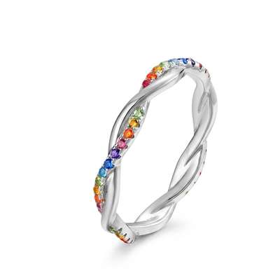 Rainbow Twist Vine S925 Silver Women's Band