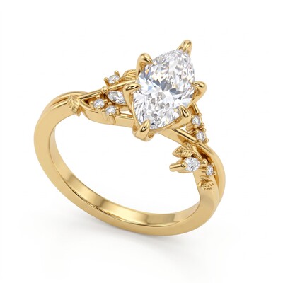 2.11 ct.tw. Nature-inspired Marquise Vine Design Ring