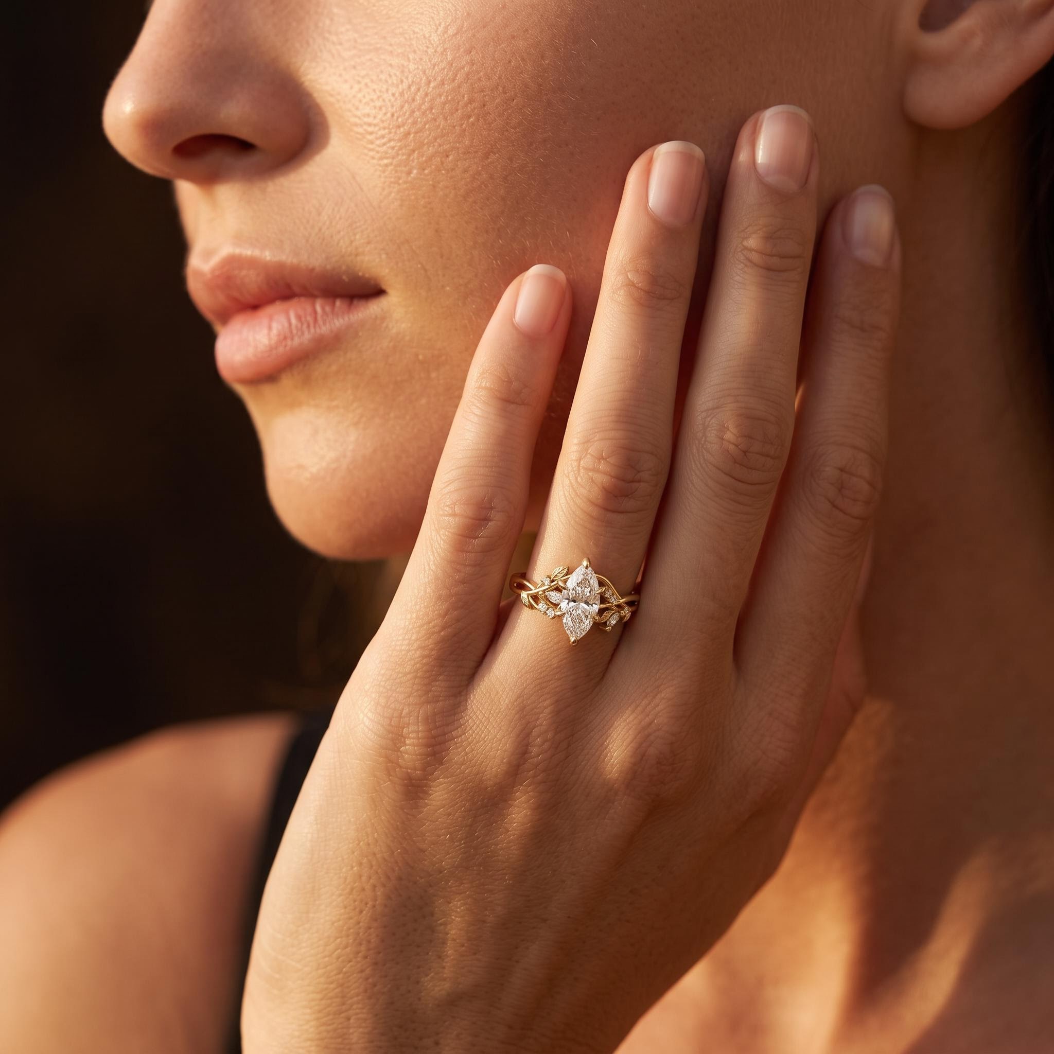 2.11 ct.tw. Nature-inspired Marquise Vine Design Ring 2.11 ct.tw. Nature-inspired Marquise Vine Design Ring