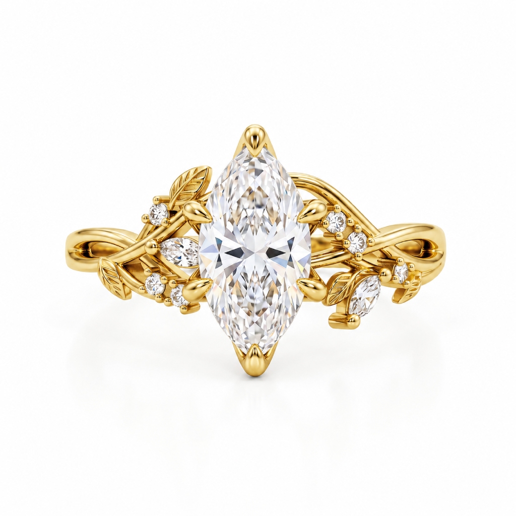 2.11 ct.tw. Nature-inspired Marquise Vine Design Ring 2.11 ct.tw. Nature-inspired Marquise Vine Design Ring