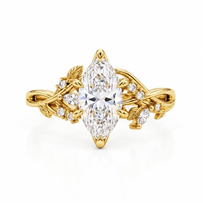 2.11 ct.tw. Nature-inspired Marquise Vine Design Ring