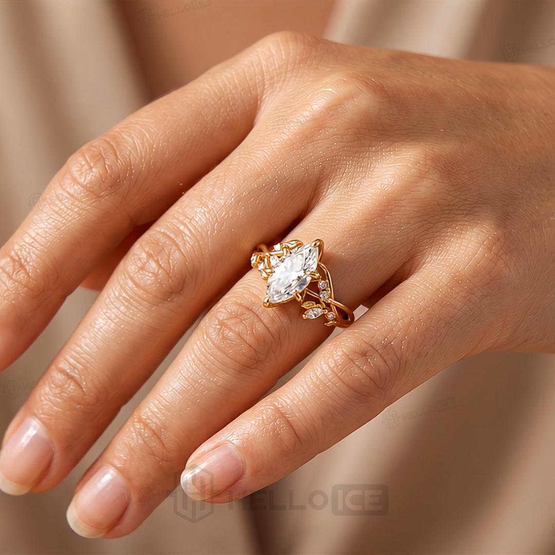 2.11 ct.tw. Nature-inspired Marquise Vine Design Ring 2.11 ct.tw. Nature-inspired Marquise Vine Design Ring