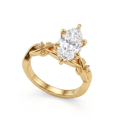 3.03 ct.tw. Nature-inspired Marquise Cut Vine Ring