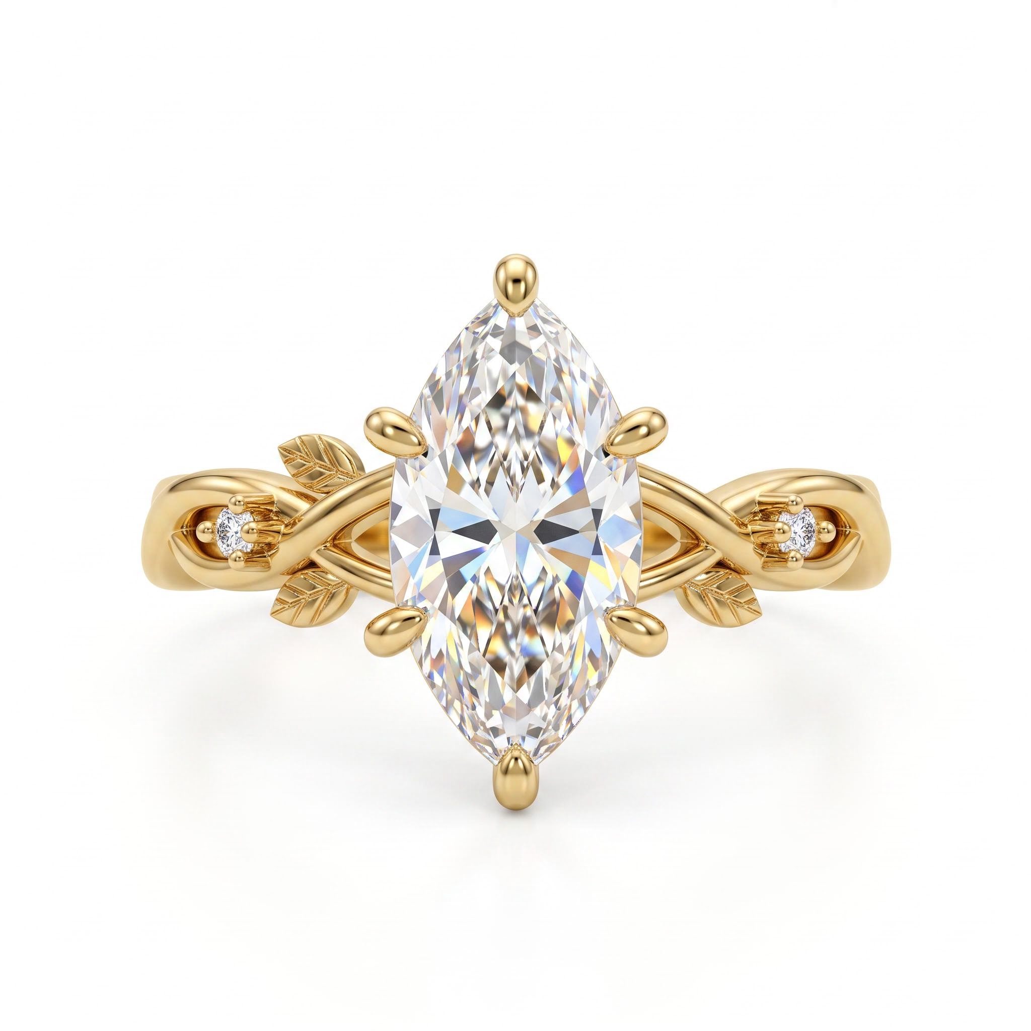 3.03 ct.tw. Nature-inspired Marquise Cut Vine Ring 3.03 ct.tw. Nature-inspired Marquise Cut Vine Ring