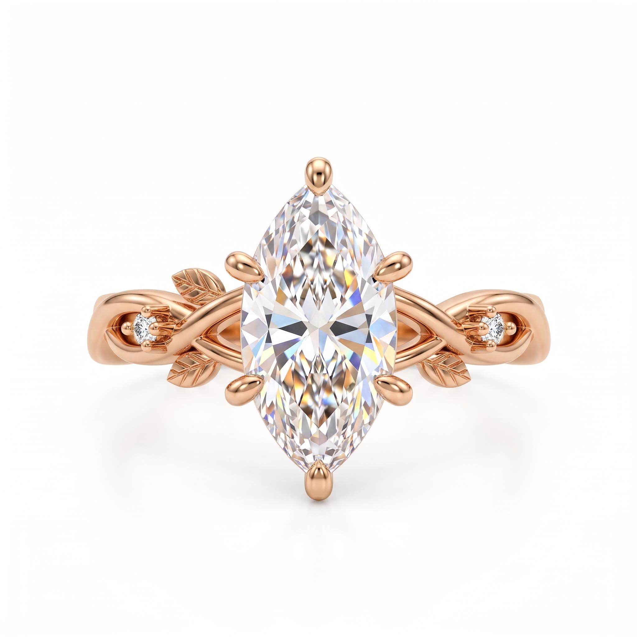 3.03 ct.tw. Nature-inspired Marquise Cut Vine Ring 3.03 ct.tw. Nature-inspired Marquise Cut Vine Ring